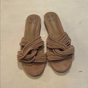 Women's Tan Knotted Slide Sandals